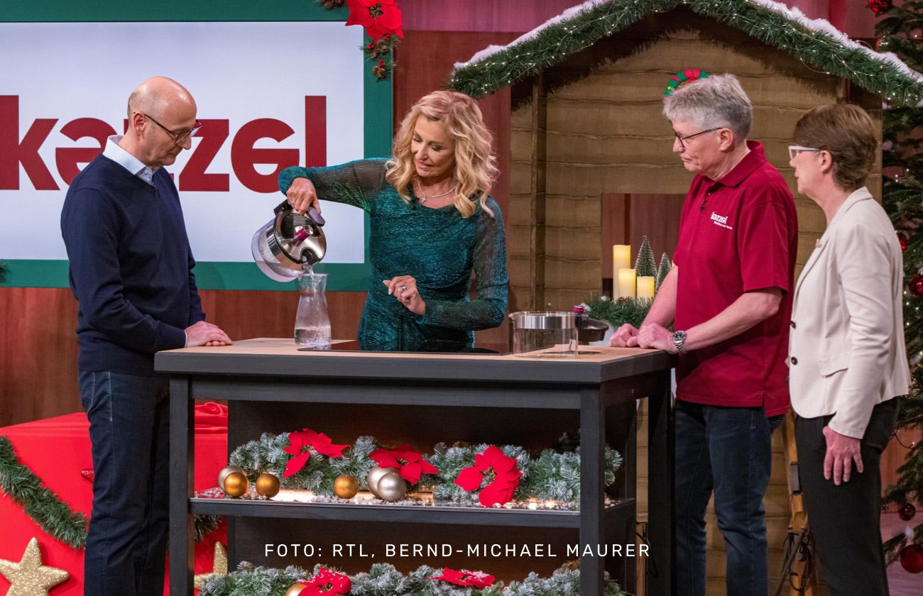 Die Gründer präsentieren den Kezzel im TV.